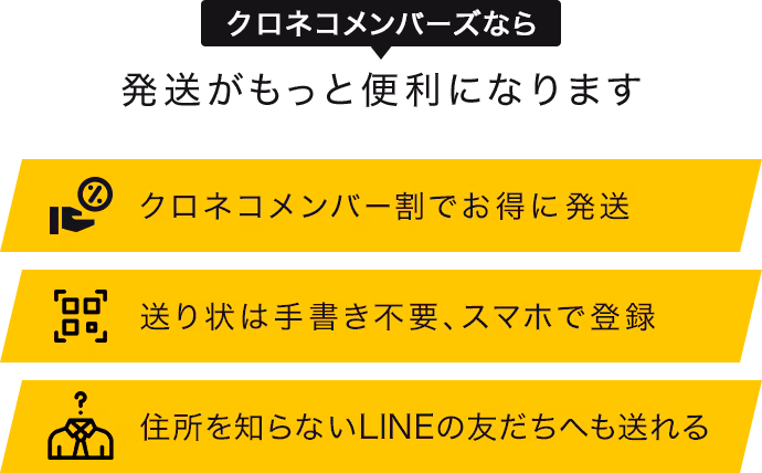 クロネコメンバーズなら 発送がもっと便利になります